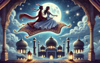 Download Gambar Mewarnai Aladin dan Jasmine