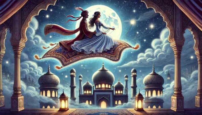 Download Gratis Gambar Mewarnai Aladin dan Jasmine