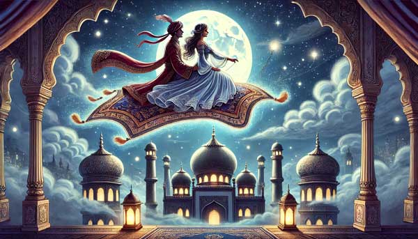 Download Gambar Mewarnai Aladin dan Jasmine